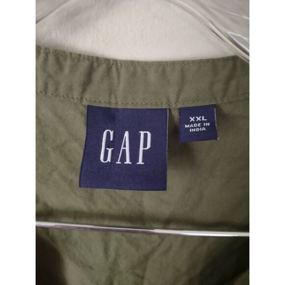 Gap Sz XXL Olive Green Sleeveless Vneck Eyelet Tank Top Blouse - Picture 2 of 3